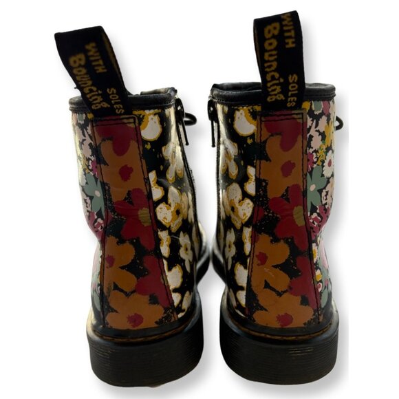 Dr. Martens 1460 Floral Mash Up Black Leather Lace Up Boots Size US 4 Juniors - Picture 7 of 15